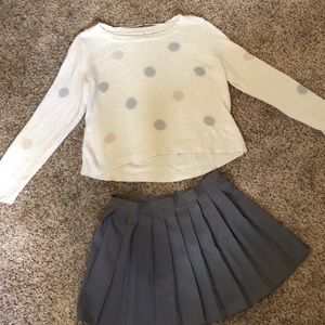 Lauren Conrad Crop Sweater polka dot